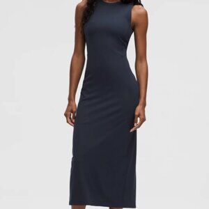 Like New!!! Lululemon All Aligned Ribbed Midi Dress Black 8
